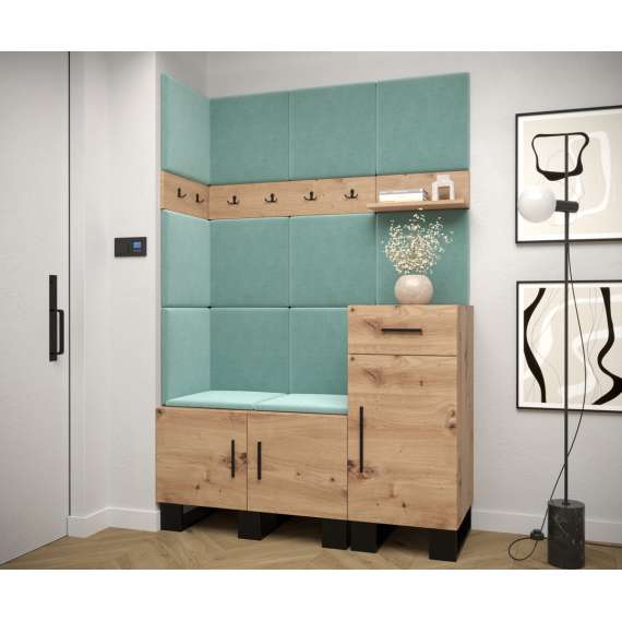 Entresett ARTIN 10 - 126x196 cm - eik artisan - polstred panel