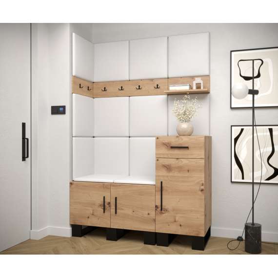 Entresett ARTIN 10 - 126x196 cm - eik artisan - polstred panel