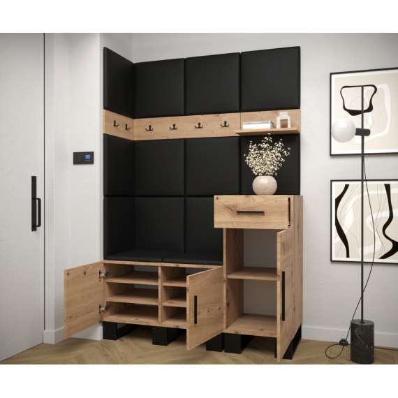 Entresett ARTIN 10 - 126x196 cm - eik artisan - polstred panel