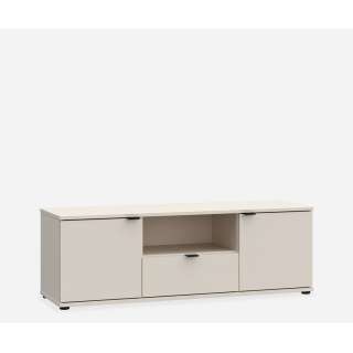 Tv-benk GANY - 130x44 cm - beige sand - 2 dører - 1 skuff