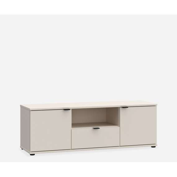 Tv-benk GANY - 130x44 cm - beige sand - 2 dører - 1 skuff