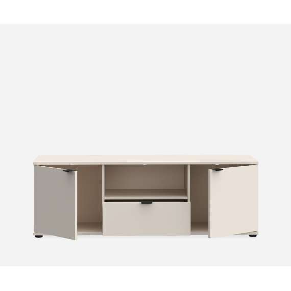 Tv-benk GANY - 130x44 cm - beige sand - 2 dører - 1 skuff