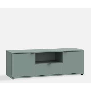 Tv-benk GANY - 130x44 cm - mynte - 2 dører - 1 skuff