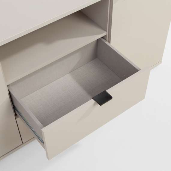 Tv-benk GANY - 130x63 cm - beige sand - 2 dører - 2 skuffer