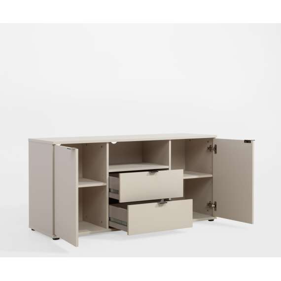 Tv-benk GANY - 130x63 cm - beige sand - 2 dører - 2 skuffer