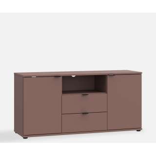 Tv-benk GANY - 130x63 cm - terrakota - 2 dører - 2 skuffer