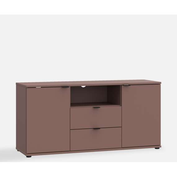 Tv-benk GANY - 130x63 cm - terrakota - 2 dører - 2 skuffer