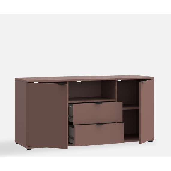 Tv-benk GANY - 130x63 cm - terrakota - 2 dører - 2 skuffer