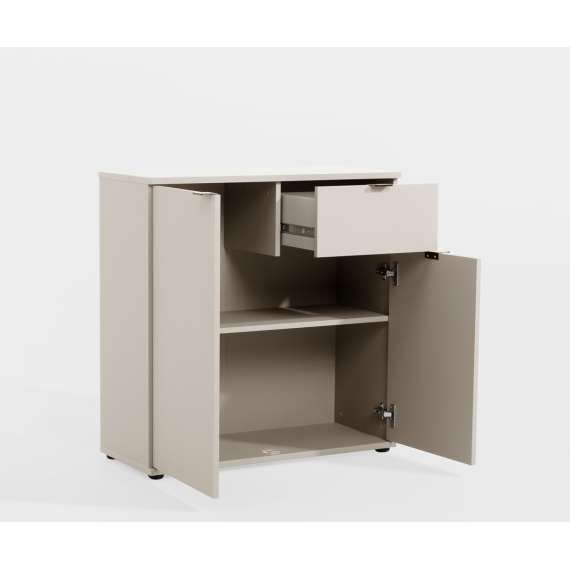 Skjenk GANY - 80x82 cm - beige sand - 2 dører - 1 skuff