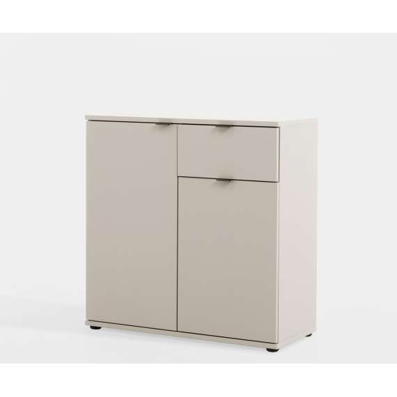 Skjenk GANY - 80x82 cm - beige sand - 2 dører - 1 skuff