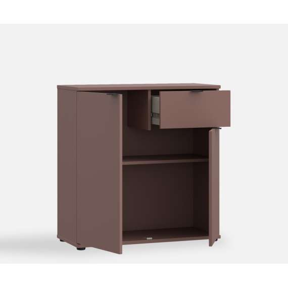 Skjenk GANY - 80x82 cm - terrakota - 2 dører - 1 skuff