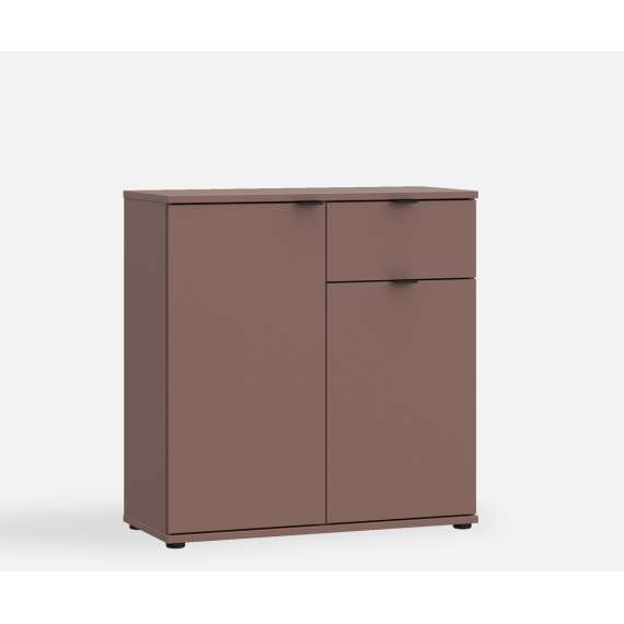 Skjenk GANY - 80x82 cm - terrakota - 2 dører - 1 skuff