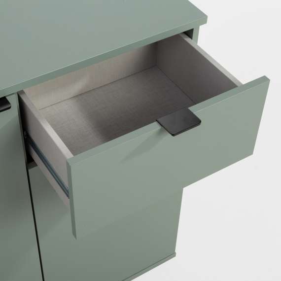 Skjenk GANY - 80x82 cm - mynte - 2 dører - 1 skuff