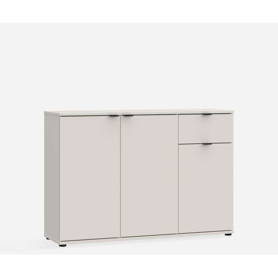 Skjenk GANY - 120x82 cm - beige sand - 3 dører - 2 skuffer