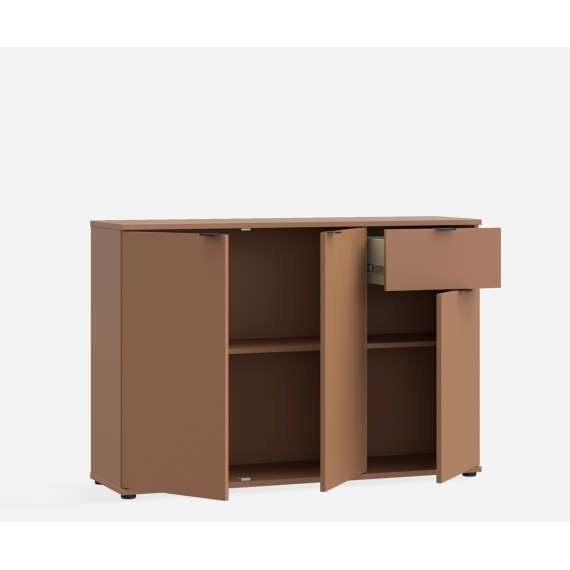 Skjenk GANY - 120x82 cm - terrakota - 3 dører - 2 skuffer
