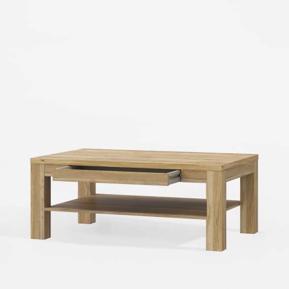 Sofabord INORI - 100x70 cm - eik mauvella - skuff