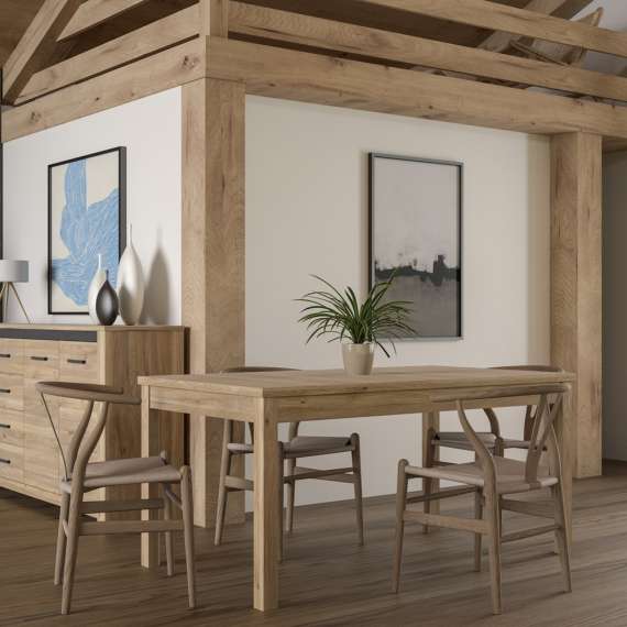 Spisebord INORI - 160-207x77 cm - eik mauvella