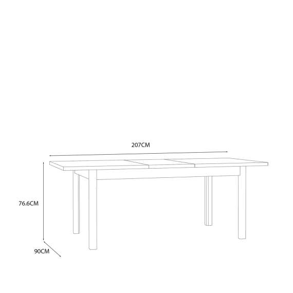 Spisebord INORI - 160-207x77 cm - eik mauvella