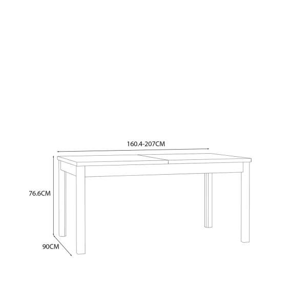 Spisebord INORI - 160-207x77 cm - eik mauvella