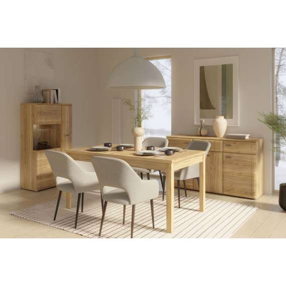 Spisebord INORI - 160-207x77 cm - eik mauvella