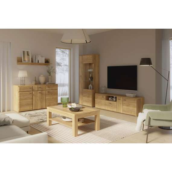 Tv-benk INORI - 170x54 cm - 2 dører - 1 skuff - eik mauvella