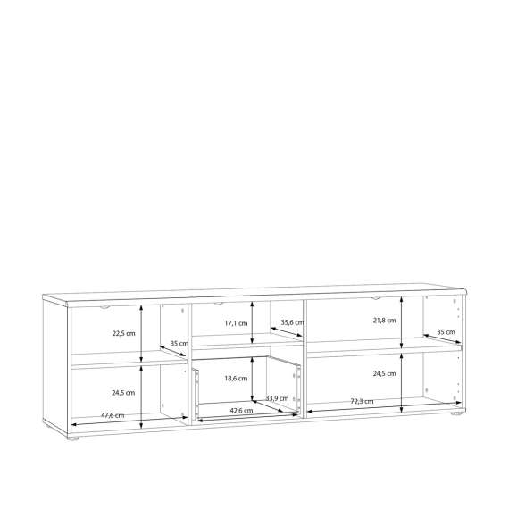 Tv-benk INORI - 170x54 cm - 2 dører - 1 skuff - eik mauvella