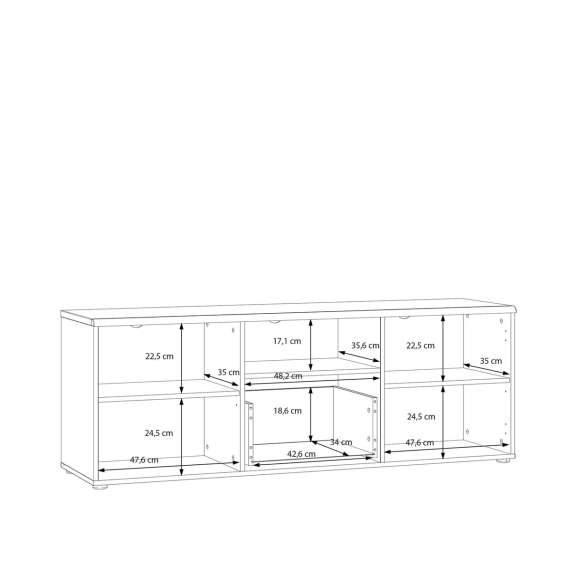 Tv-benk INORI - 150x54 cm - 2 dører - 1 skuff - eik mauvella