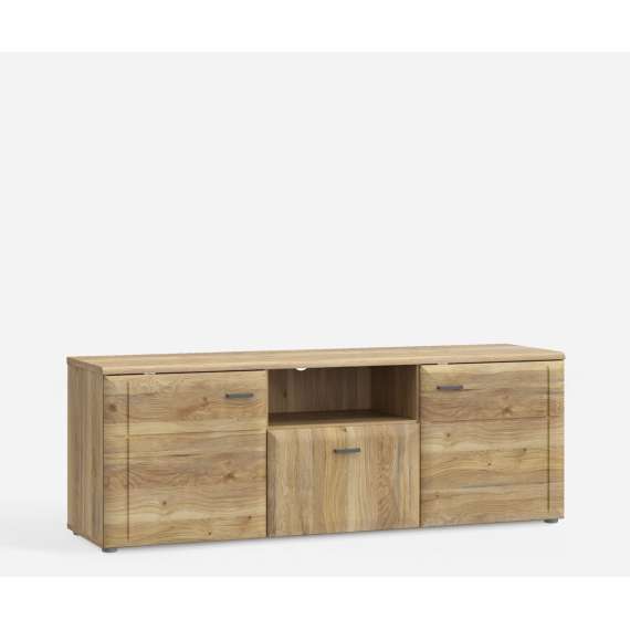 Tv-benk INORI - 150x54 cm - 2 dører - 1 skuff - eik mauvella