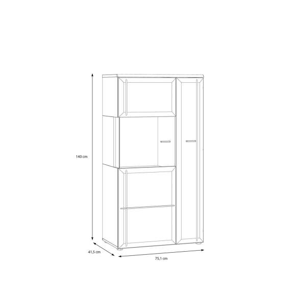 Skjenk INORI - 75x140 cm - 2 dører - eik mauvella