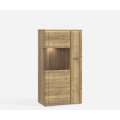Vitrineskap INORI - 75x140 cm - 2 dører - eik mauvella