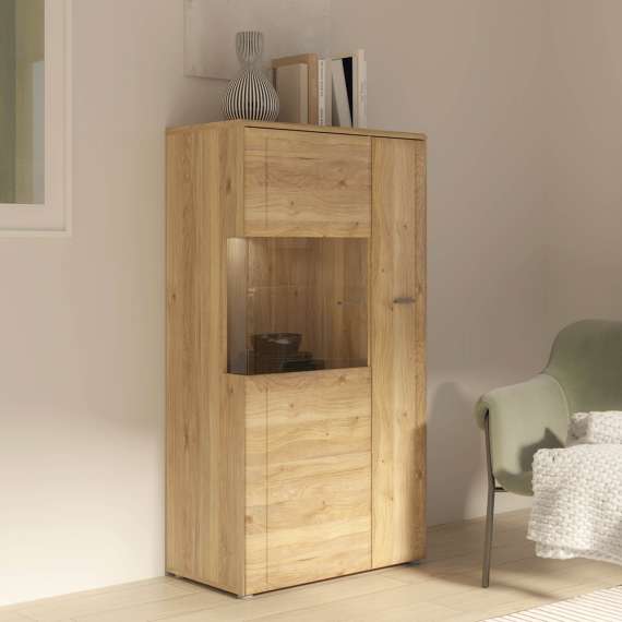 Skjenk INORI - 75x140 cm - 2 dører - eik mauvella