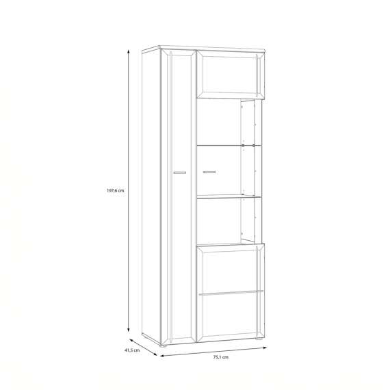 Skjenk INORI - 75x198 cm - 2 dører - eik mauvella