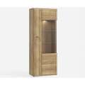 Vitrineskap INORI - 75x198 cm - 2 dører - eik mauvella