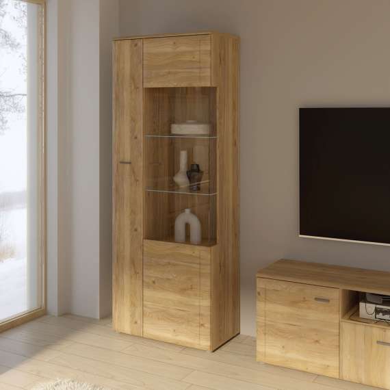 Skjenk INORI - 75x198 cm - 2 dører - eik mauvella