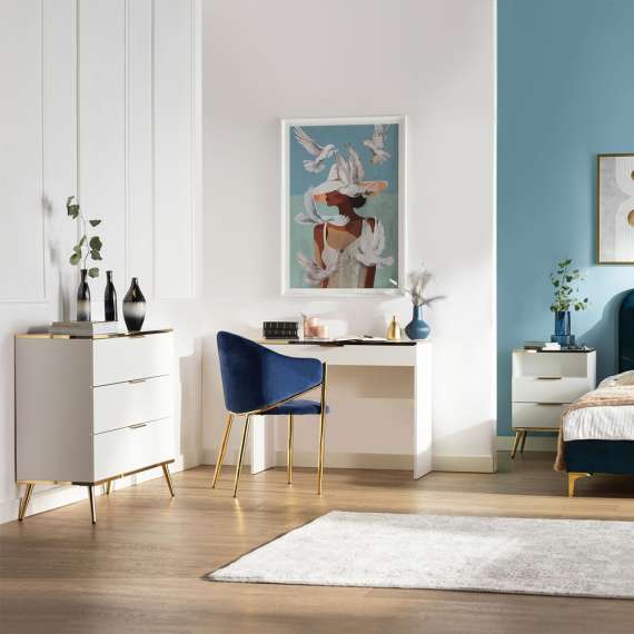 Sminkebord VINTERBO - 100x79 cm - hvit matt - skuff