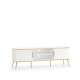 Tv-benk VINTERBO - 160x53 cm - hvit matt - 2 dører - metall bein