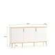 Skjenk VINTERBO - 170x88 cm - hvit matt - 3 dører - metall bein