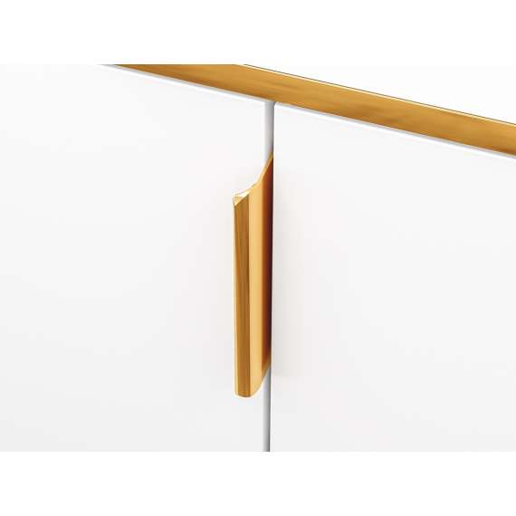 Skjenk VINTERBO - 170x88 cm - hvit matt - 3 dører - metall bein