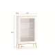Vitrineskap VINTERBO - 92x152 cm - hvit matt - 2 dører - metall bein
