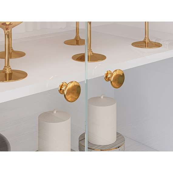 Vitrineskap VINTERBO - 92x152 cm - hvit matt - 2 dører - metall bein