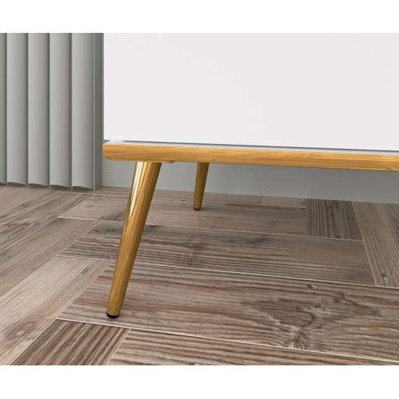 Vitrineskap VINTERBO - 55x195 cm - hvit matt - 2 dører - metall bein