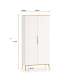Garderobeskap VINTERBO - 92x195 cm - hvit matt - 2 dører - metall bein