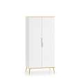 Garderobeskap VINTERBO - 92x195 cm - hvit matt - 2 dører - metall bein