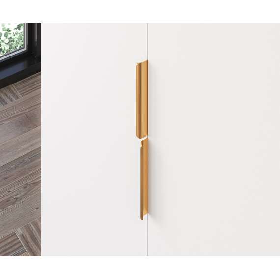 Garderobeskap VINTERBO - 92x195 cm - hvit matt - 2 dører - metall bein