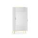 Garderobeskap VINTERBO - 92x195 cm - hvit matt - 2 dører - metall bein