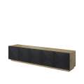 Tv-benk Ash 200x46 cm - eik - sort - 5 dører