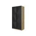Garderobeskap Ash 100x205 cm - eik - sort - 2 dører