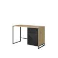 Skrivebord Ash 120x55 cm - sort - eik - med oppbevaring