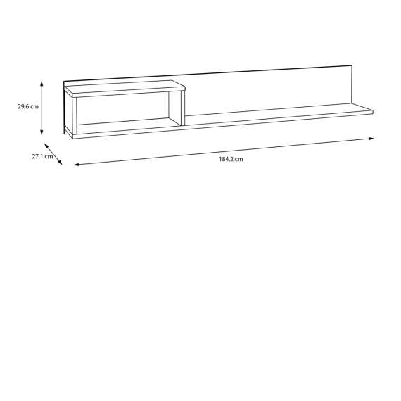 Vegghylle GALAC 184x30 cm - eik mauvella beige sand