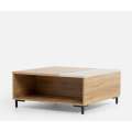 Sofabord GALAC - 90x90 cm - eik mauvella - beige sand